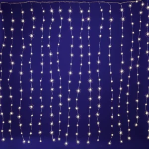 Weihnachtsbeleuchtung^DecoWoerner LED-Draht-Lichtvorhang Für Außen, 300 Cm silber