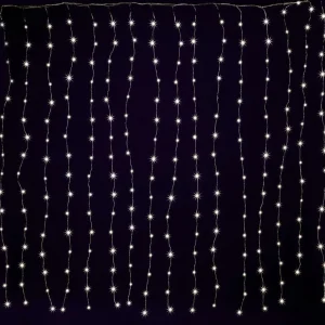 Weihnachtsbeleuchtung^DecoWoerner LED-Draht-Lichtvorhang Für Außen, 240 Cm silber