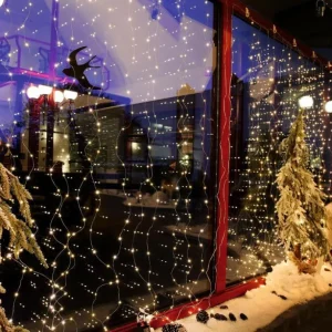Weihnachtsbeleuchtung^DecoWoerner LED-Draht-Lichtvorhang Für Außen, 240 Cm silber