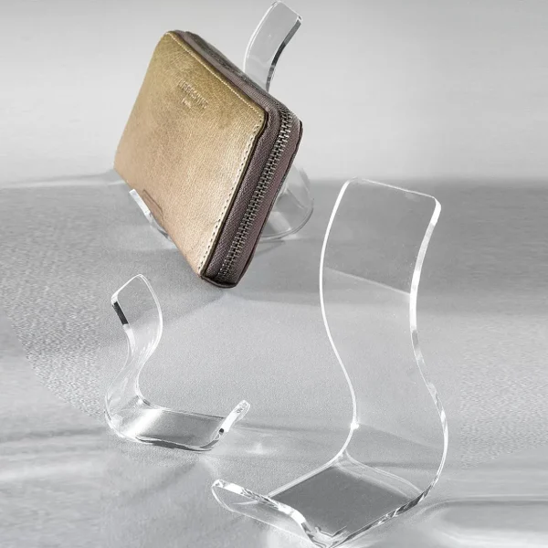 Warenpräsentation^DecoWoerner Lederwaren-Präsenter 7 Cm Hoch transparent