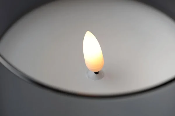Deko-Licht^DecoWoerner LED-Kerze Aus Wachs Im Rauchen Glas 10 X 15 Cm Grau