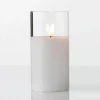 Weihnachtsfiguren^DecoWoerner LED-Kerze Aus Wachs Im Transparenten Glas 7,5 X 12,5 Cm weiß