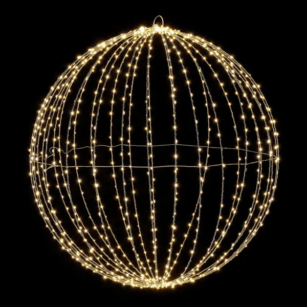 Xxl Weihnachtsdeko | Weihnachtsbeleuchtung^DecoWoerner LED-Leuchtkugel Für Außen, 80 Cm Ø silber