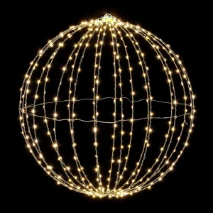 Weihnachtsbeleuchtung^DecoWoerner LED-Leuchtkugel Für Außen, 50 Cm Ø silber