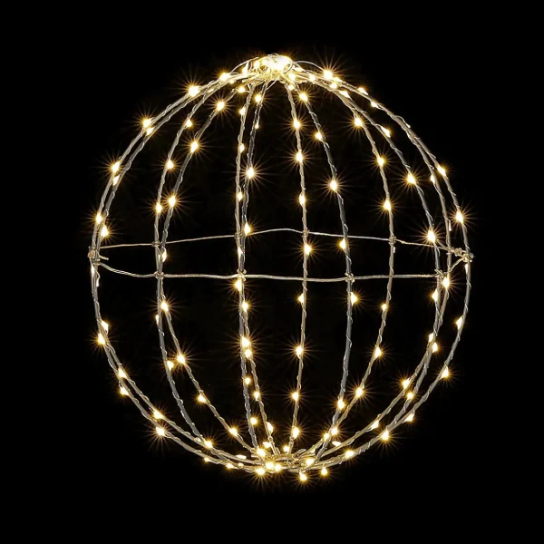 Weihnachtsbeleuchtung^DecoWoerner LED-Leuchtkugel Für Außen, LED Warm - Weiß, 30 Cm Ø silber
