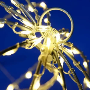 Weihnachtsbeleuchtung^DecoWoerner LED-Leuchtkugel Für Außen, LED Warm - Weiß, 30 Cm Ø silber