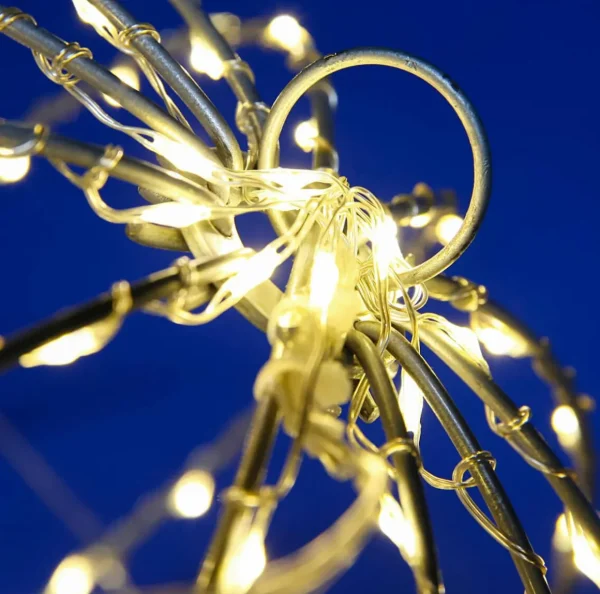 Weihnachtsbeleuchtung^DecoWoerner LED-Leuchtkugel Für Außen, LED Warm - Weiß, 30 Cm Ø silber