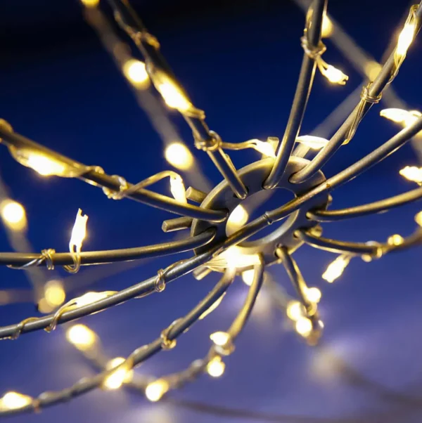 Weihnachtsbeleuchtung^DecoWoerner LED-Leuchtkugel Für Außen, LED Warm - Weiß, 30 Cm Ø silber