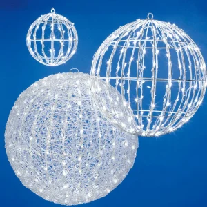 Weihnachtsbeleuchtung^DecoWoerner LED-Leuchtkugel Ice, 50 Cm Ø weiß