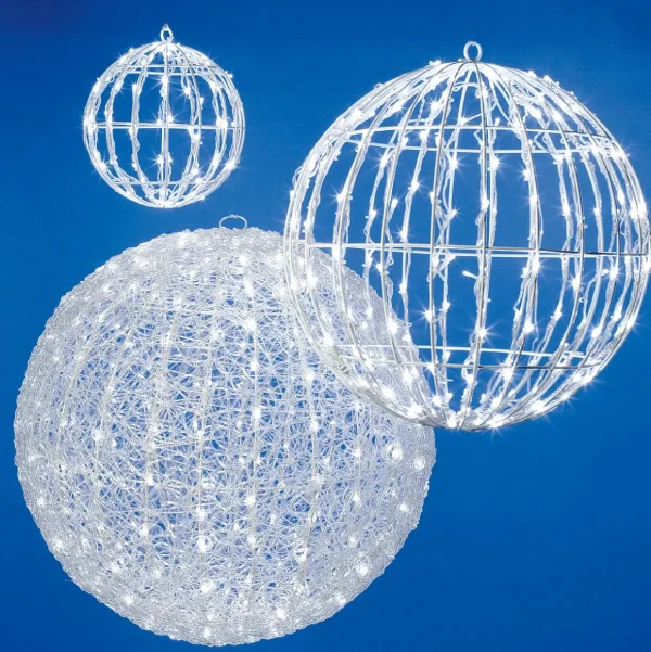 Weihnachtsbeleuchtung^DecoWoerner LED-Leuchtkugel Ice, 50 Cm Ø weiß
