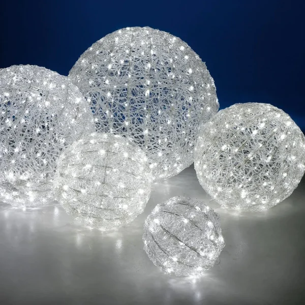 Weihnachtsbeleuchtung^DecoWoerner LED-Leuchtkugel Ice, 50 Cm Ø weiß