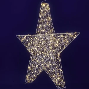 Weihnachtssterne | Weihnachtsbeleuchtung^DecoWoerner LED-Leuchtstern, 78 Cm Ø silber