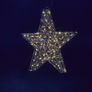 Weihnachtssterne | Weihnachtsbeleuchtung^DecoWoerner LED-Leuchtstern, 58 Cm Ø silber