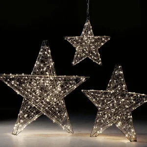 Weihnachtssterne | Weihnachtsbeleuchtung^DecoWoerner LED-Leuchtstern, 78 Cm Ø silber
