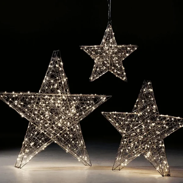 Weihnachtssterne | Weihnachtsbeleuchtung^DecoWoerner LED-Leuchtstern, 78 Cm Ø silber