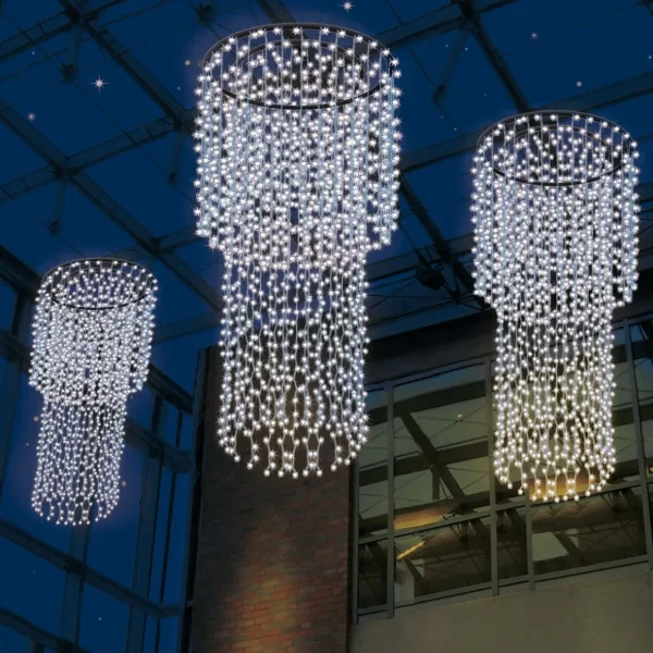 Weihnachtsbeleuchtung^DecoWoerner LED-Lichterketten-Hänger, 300 Cm weiß