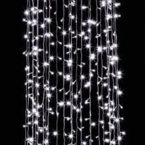 Weihnachtsbeleuchtung^DecoWoerner LED-Lichterketten-Hänger, 300 Cm weiß