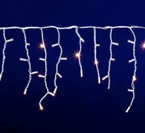 Weihnachtsbeleuchtung^DecoWoerner LED-Profi-Iciclelichtsystem IP67, 114 LED, 300 X 50 Cm, Ohne Kabel weiß