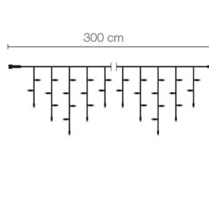 Weihnachtsbeleuchtung^DecoWoerner LED-Profi-Iciclelichtsystem IP67, 114 LED, 300 X 50 Cm, Ohne Kabel weiß