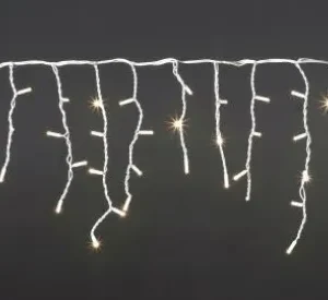 Weihnachtsbeleuchtung^DecoWoerner LED-Profi-Iciclelichtsystem IP67, 114 LED, 300 X 50 Cm, Ohne Kabel weiß