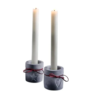 Deko-Licht^DecoWoerner LED-Wachs Tafel-Kerzen 24,5 Cm, 2er Set weiß