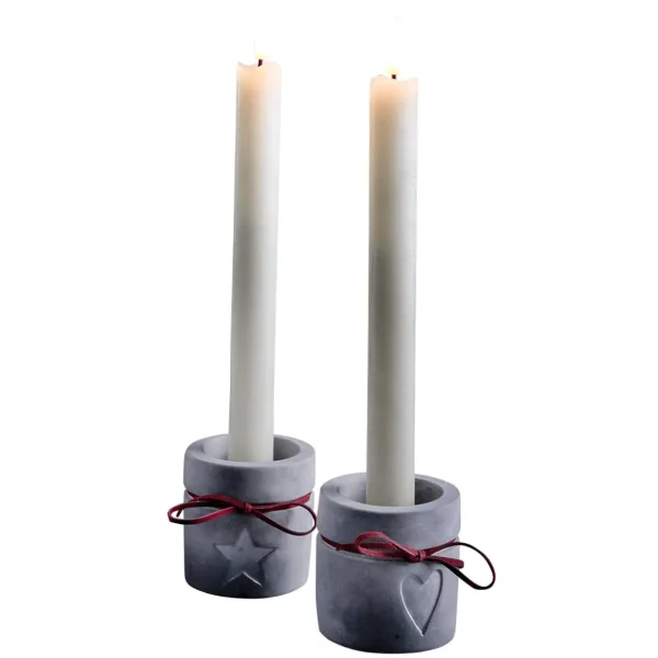 Deko-Licht^DecoWoerner LED-Wachs Tafel-Kerzen 24,5 Cm, 2er Set weiß