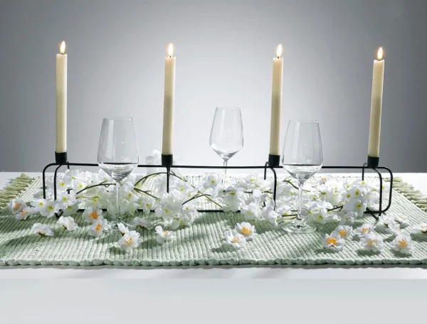 Deko-Licht^DecoWoerner LED-Wachs Tafel-Kerzen 24,5 Cm, 2er Set weiß