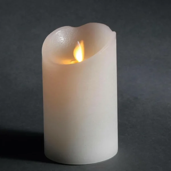 Deko-Licht^DecoWoerner LED-Wachskerze 7,5 X 12,5 Cm weiß