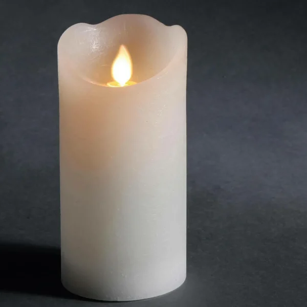Deko-Licht^DecoWoerner LED-Wachskerze 7,5 X 15 Cm weiß