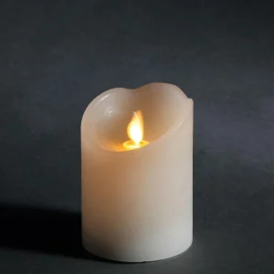 Deko-Licht^DecoWoerner LED-Wachskerze 7,5 X 10 Cm weiß