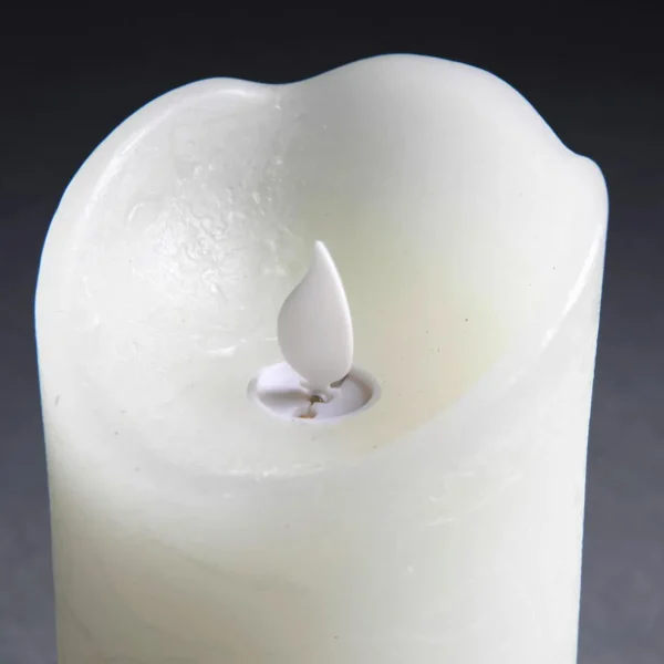 Deko-Licht^DecoWoerner LED-Wachskerze 7,5 X 15 Cm weiß
