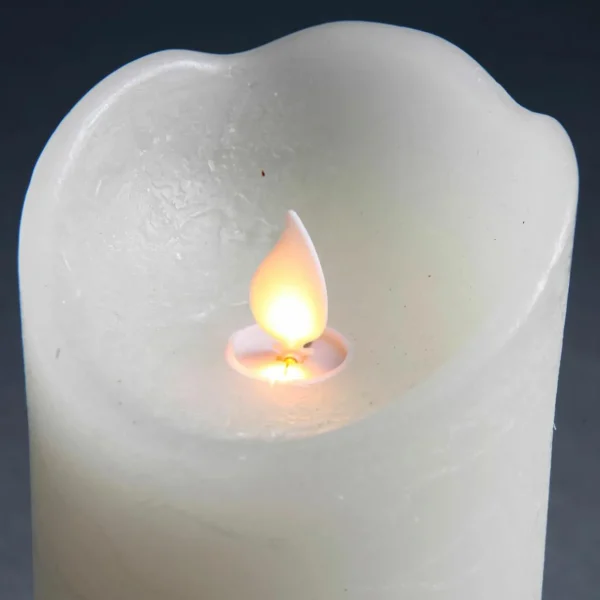 Deko-Licht^DecoWoerner LED-Wachskerze 7,5 X 15 Cm weiß