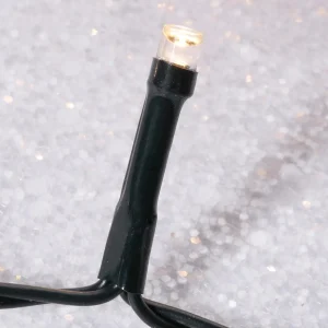 Weihnachtsbeleuchtung^DecoWoerner Lichterkette Grün 9 M, 120 LED Warm-weiß IP44