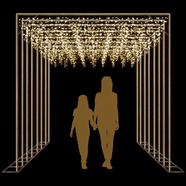 Winterdeko | Weihnachtsbeleuchtung^DecoWoerner Lichttunnel Straßenbeleuchtung CELESTE 3 X 4 M gold