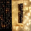 Weihnachtsbeleuchtung^DecoWoerner Lichtvorhang Weiß 200 X 150cm 300 LED Warm-weiß IP44