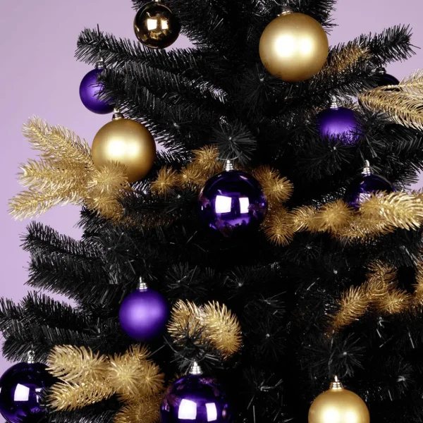 Weihnachtskugeln^DecoWoerner Lila, Glänzende Weihnachtskugeln Aus Schwer Entflammbarem Kunststoff, 6 Cm Ø – 24 Stück violett