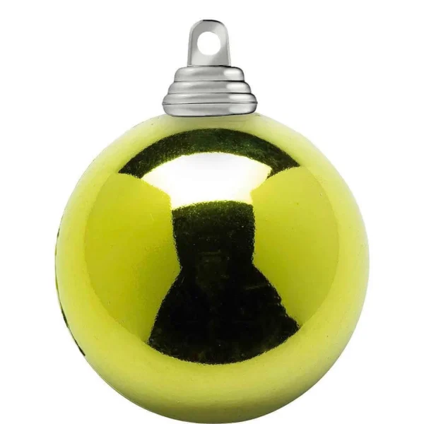 Weihnachtskugeln^DecoWoerner Limettengrüne, Glänzende Weihnachtskugeln Aus Schwer Entflammbarem Kunststoff, 6 Cm Ø – 24 Stück gelb