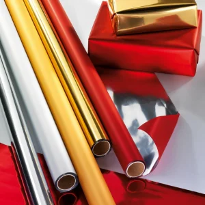 Geschenkfolie | Lack- Dekor- & Stanzoptikfolien^DecoWoerner Lumifol-Metallicfolie Matt 10 M, rot