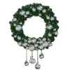 Weihnachtskränze^DecoWoerner Luvi Kranz Mit Kugeln Und LED Kalt 120 Cm Ø silber