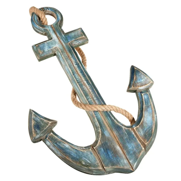 Naturdeko | Sommerdeko^DecoWoerner Maritimer Deko Anker , 60 Cm Lang blau