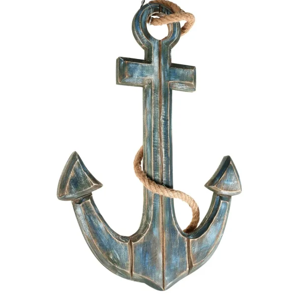 Naturdeko | Sommerdeko^DecoWoerner Maritimer Deko Anker , 60 Cm Lang blau