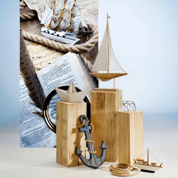 Naturdeko | Sommerdeko^DecoWoerner Maritimer Deko Anker , 60 Cm Lang blau