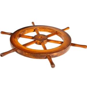 Naturdeko | Sommerdeko^DecoWoerner Maritimes Deko Steuerrad 50 Cm Ø, Dunkel braun