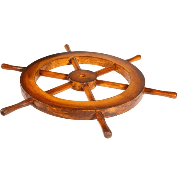 Naturdeko | Sommerdeko^DecoWoerner Maritimes Deko Steuerrad 50 Cm Ø, Dunkel braun