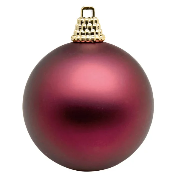 Weihnachtskugeln^DecoWoerner Matte, Brombeere Weihnachtskugeln Aus Plastik, 6 Cm Ø – 24 Stück rot