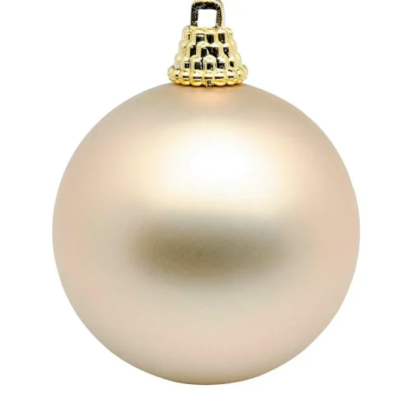 Weihnachtskugeln^DecoWoerner Matte, Champagner Weihnachtskugeln Aus Plastik, 6 Cm Ø – 24 Stück gold