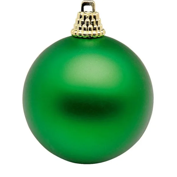 Weihnachtskugeln^DecoWoerner Matte, e Weihnachtskugeln Aus Plastik, 6 Cm Ø – 24 Stück grün