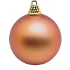 Weihnachtskugeln^DecoWoerner Matte, Hellkupferne Weihnachtskugeln Aus Plastik, 6 Cm Ø – 24 Stück orange
