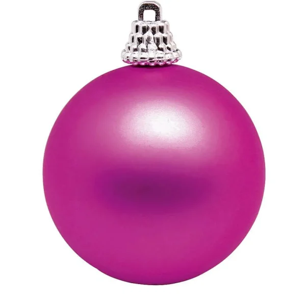 Weihnachtskugeln^DecoWoerner Matte, Pinke Weihnachtskugeln Aus Plastik, 6 Cm Ø – 24 Stück rosa