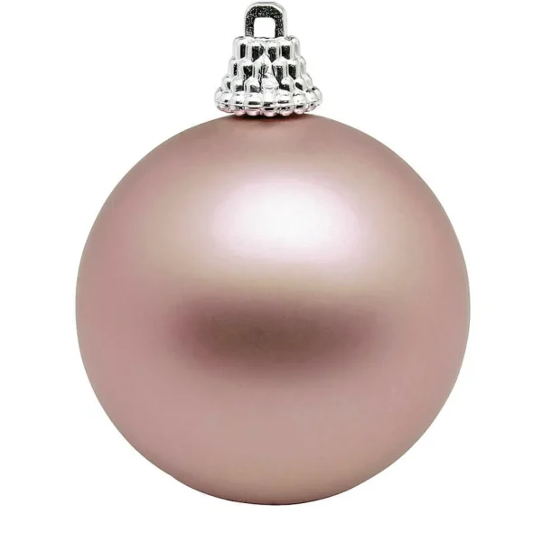 Weihnachtskugeln^DecoWoerner Matte, Puder Weihnachtskugeln Aus Plastik, 6 Cm Ø – 24 Stück rosa
